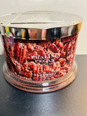 HomeWorx by Slatkin Praline Pecan 4-Wick 18oz Candle NEW
